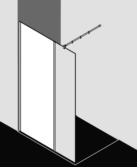 Kermi Duschabtrennung Walk-In „WALK-IN XB“ Glas Klar, Profile Silber Mattglanz, BV: 780 - 800 mm WE: 785 - 805 mm H: 2000 mm