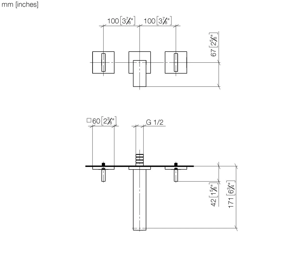 Waschtisch-Wandbatterie ohne Ablaufgarnitur MEM Chrom 36707782 Waschtisch-Wandbatterie ohne Ablaufgarnitur MEM Chrom 36707782