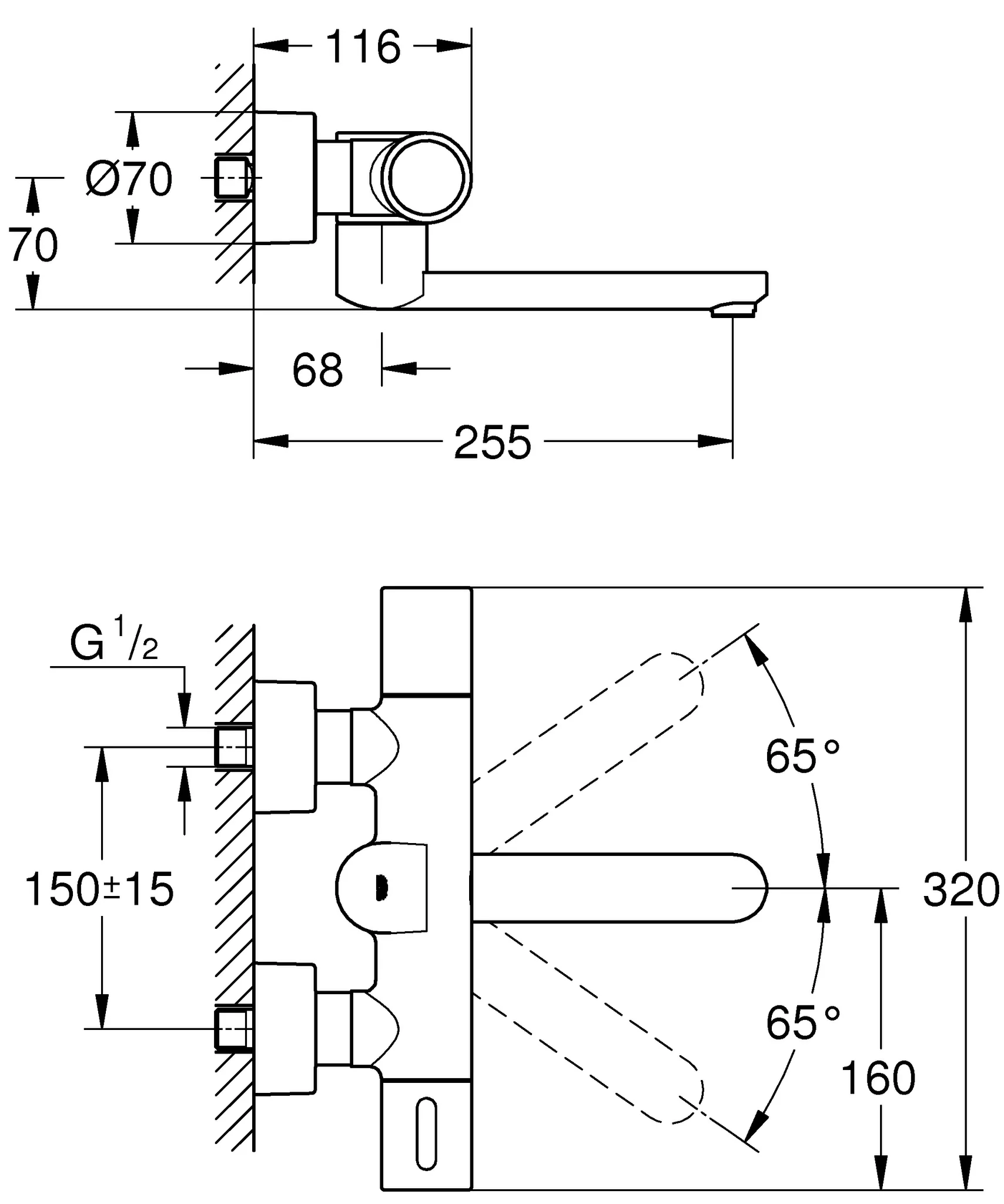 Infrarot-Elektronik für Waschtisch-Wandarmatur Eurosmart Cosmopolitan E Special 36455, mit Mischeinrichtung und Thermostat, 6 V, Ausladung 255 mm, chrom Infrarot-Elektronik für Waschtisch-Wandarmatur Eurosmart Cosmopolitan E Special 36455, mit Mischeinrichtung und Thermostat, 6 V, Ausladung 255 mm, chrom