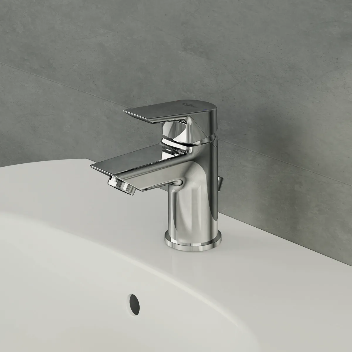 Waschtischarmatur Tesi, Piccolo, 5 l/min., mit Ablaufgarnitur, Ausladung 83mm, Chrom Waschtischarmatur Tesi, Piccolo, 5 l/min., mit Ablaufgarnitur, Ausladung 83mm, Chrom