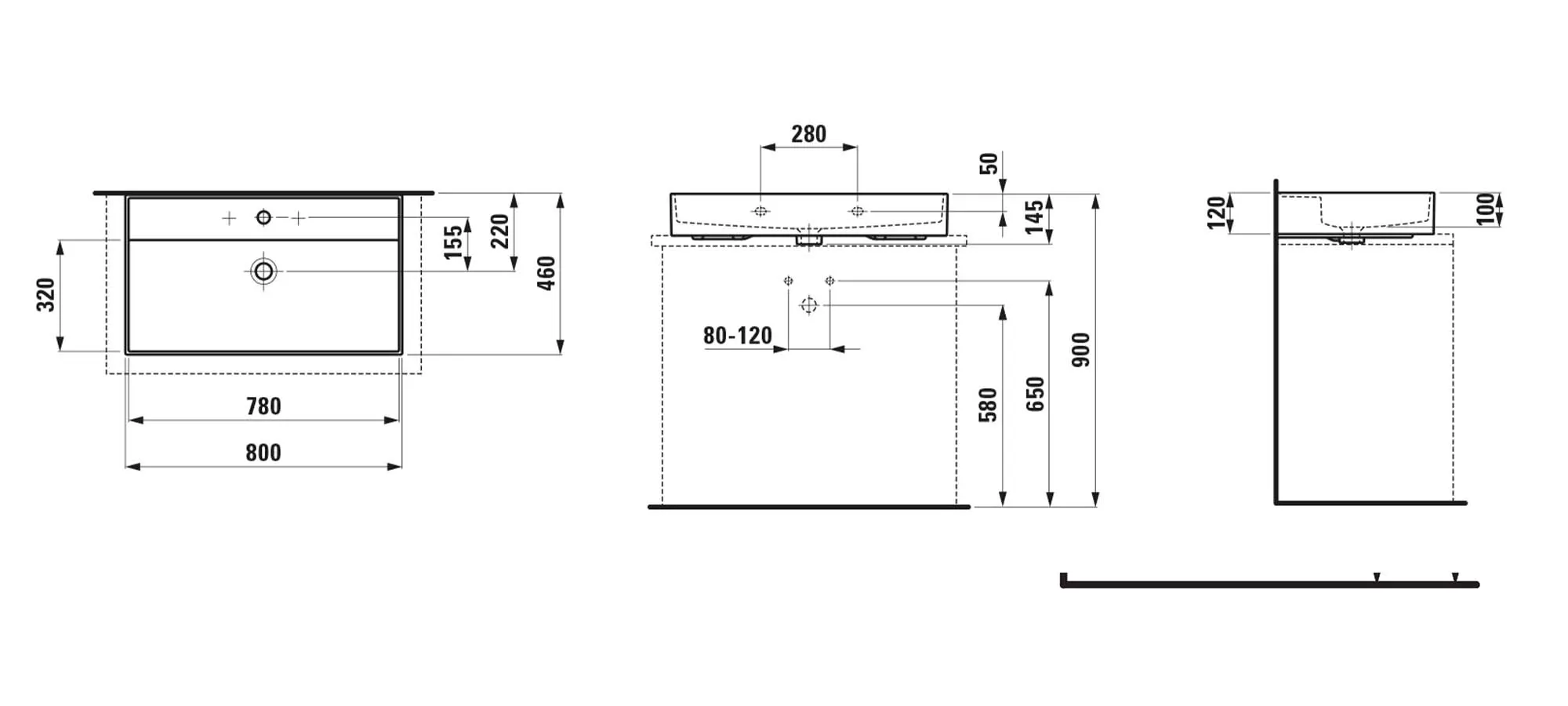 Aufsatzwaschtisch Kartell • 460x800x145 1 Hahnloch mit Überlauf Standardablauf weiß Aufsatzwaschtisch Kartell • 460x800x145 1 Hahnloch mit Überlauf Standardablauf weiß