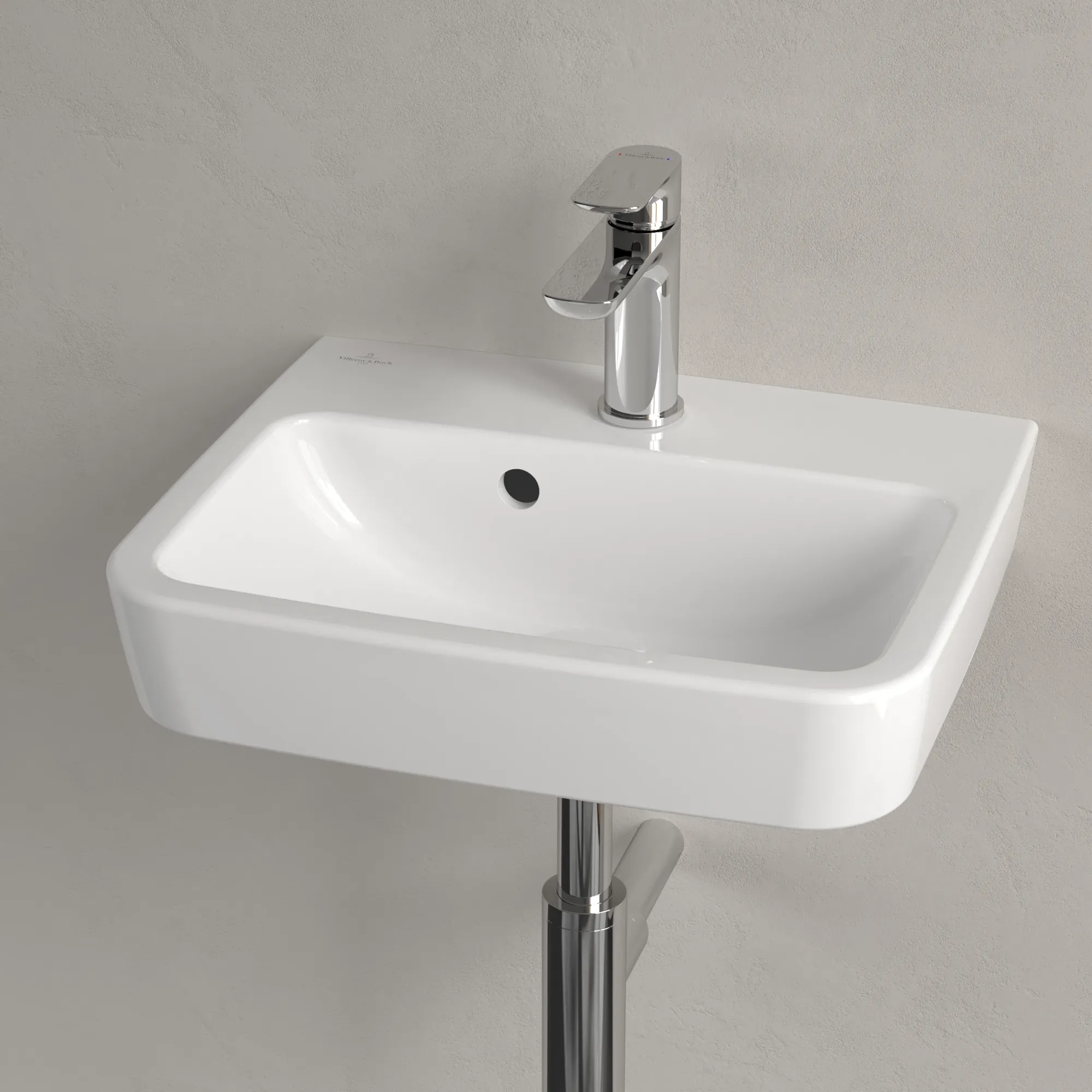 Villeroy & Boch Einbau-/Aufsatz Handwaschbecken geschliffen „O.novo“ 450 × 370 × 160 mm, für Becken mittig, mit Hahnlochbohrung, Hahnlochposition mittig in Weiß Alpin Villeroy & Boch Einbau-/Aufsatz Handwaschbecken geschliffen „O.novo“ 450 × 370 × 160 mm, für Becken mittig, mit Hahnlochbohrung, Hahnlochposition mittig in Weiß Alpin