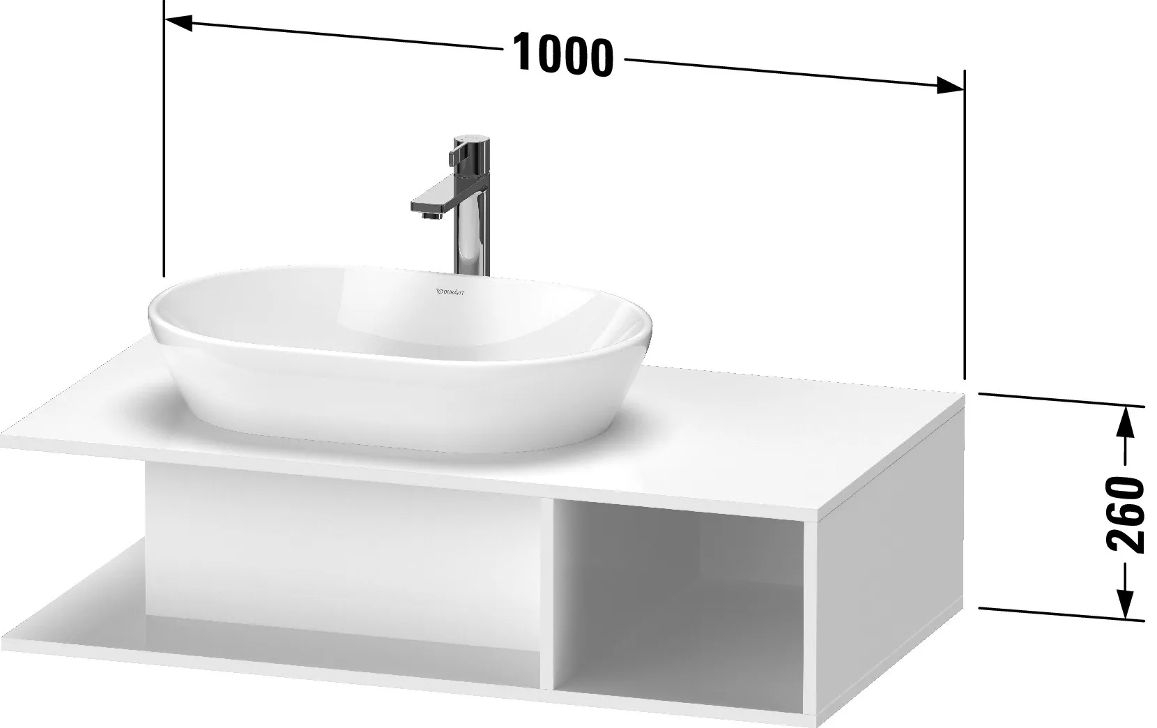 Duravit Waschtischunterschrank wandhängend „D-Neo“ 100 × 26 × 55 cm Eiche Marmoriert Duravit Waschtischunterschrank wandhängend „D-Neo“ 100 × 26 × 55 cm Eiche Marmoriert