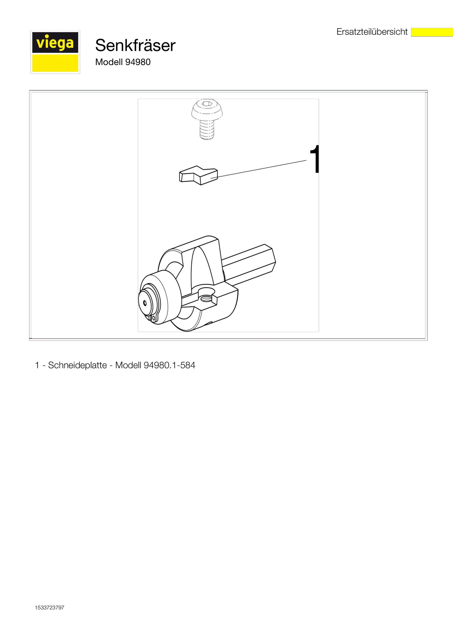 Viega „Sanfix“ Senkfräser 1/2″ Viega „Sanfix“ Senkfräser 1/2″