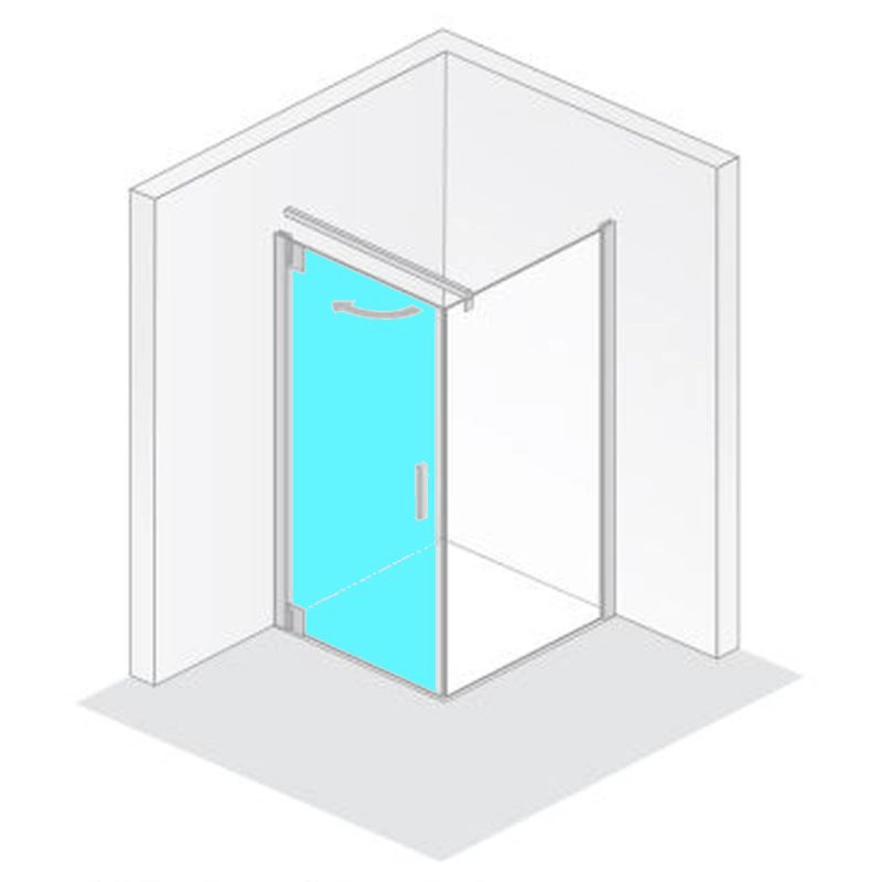 HSK Drehtür für Seitenwand „K2P“ 100 × 200 cm Glas Mattierung mittig (65 cm), Profile Chromoptik (Alu Hochglanz poliert), Scharniere pendelbar HSK Drehtür für Seitenwand „K2P“ 100 × 200 cm Glas Mattierung mittig (65 cm), Profile Chromoptik (Alu Hochglanz poliert), Scharniere pendelbar