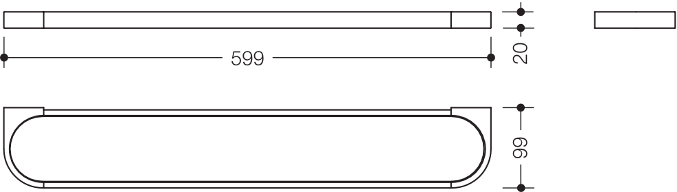 HEWI Ablage „System 800“ in 59,9 × 2 cm