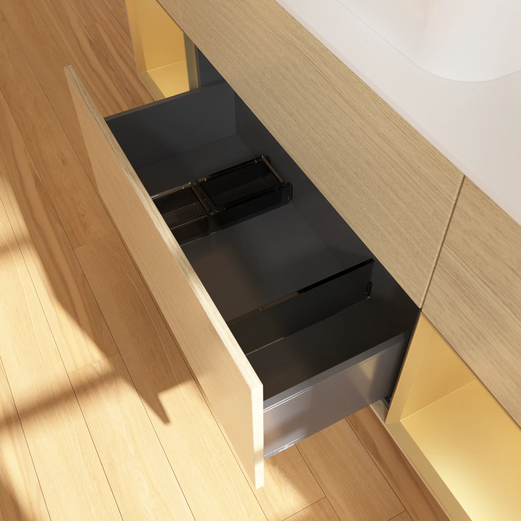 Villeroy & Boch Waschtischunterschrank „Finion“ für Schrankwaschtisch 1600 × 603 × 501 mm Oak Veneer, für Becken mittig