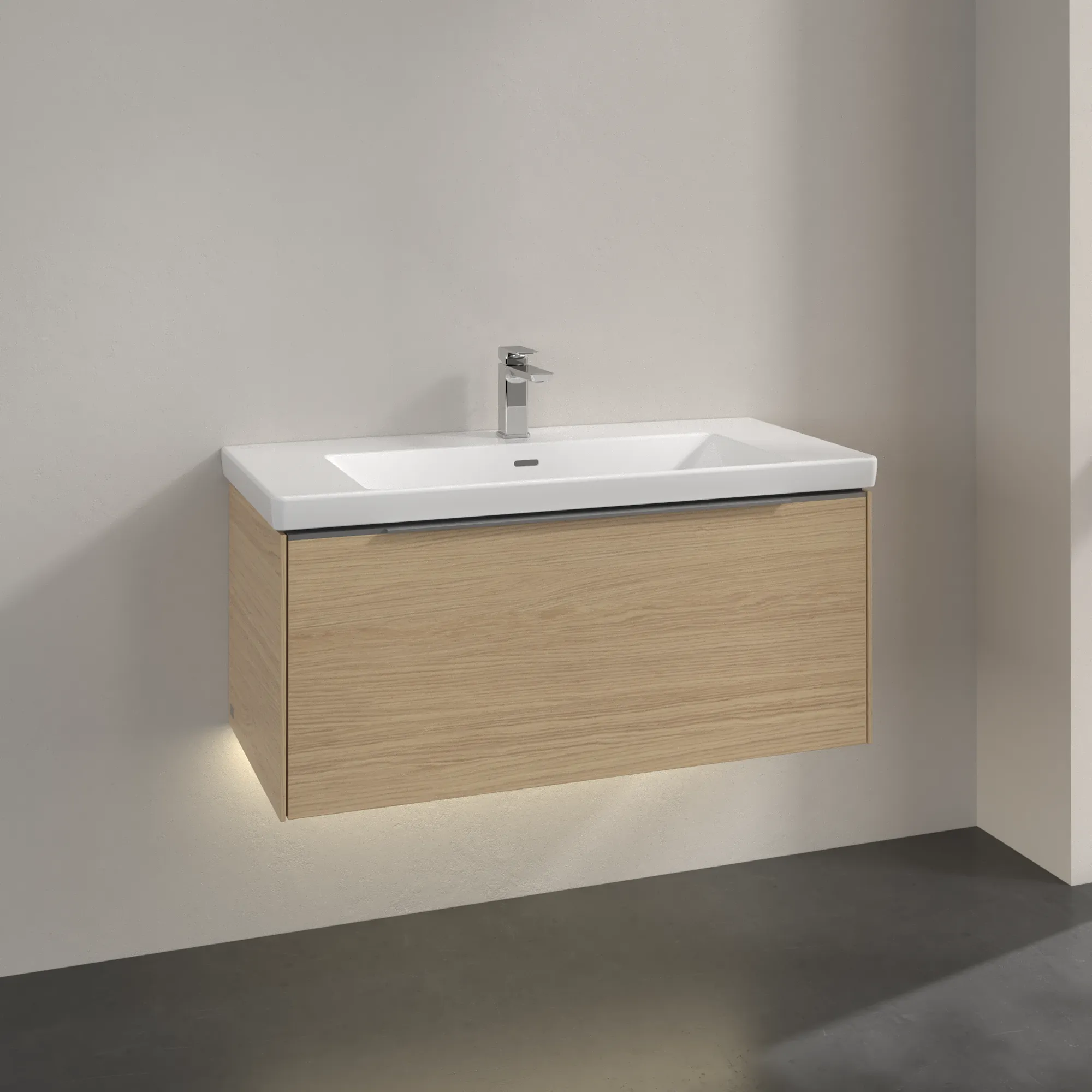 Villeroy & Boch Waschtischunterschrank „Subway 3.0“ für Schrankwaschtisch 973 × 429 × 478 mm Nordic Oak, für Becken mittig