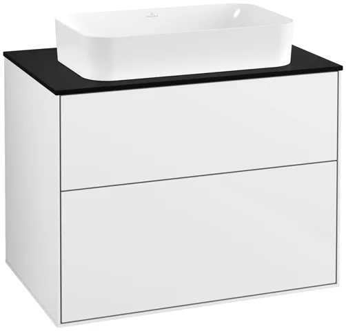 Villeroy & Boch Waschtischunterschrank „Finion“ für Schrankwaschtisch 800 × 603 × 501 mm Glossy White Lacquer, mit Hahnlochbohrung, für Becken mittig