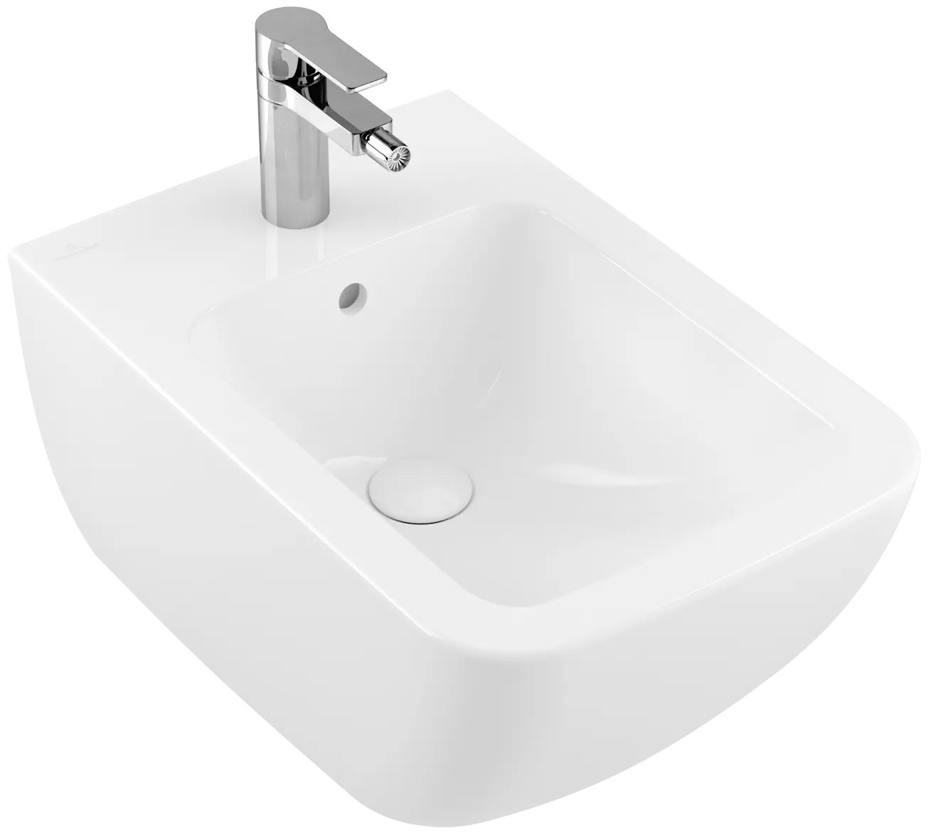 Bidet „Venticello“ mit Überlauf, mit Hahnlochbohrung, mit Überlauf, Befestigung verdeckt, mit Hahnlochbohrung 37,5 × 28,5 cm in Weiß Alpin