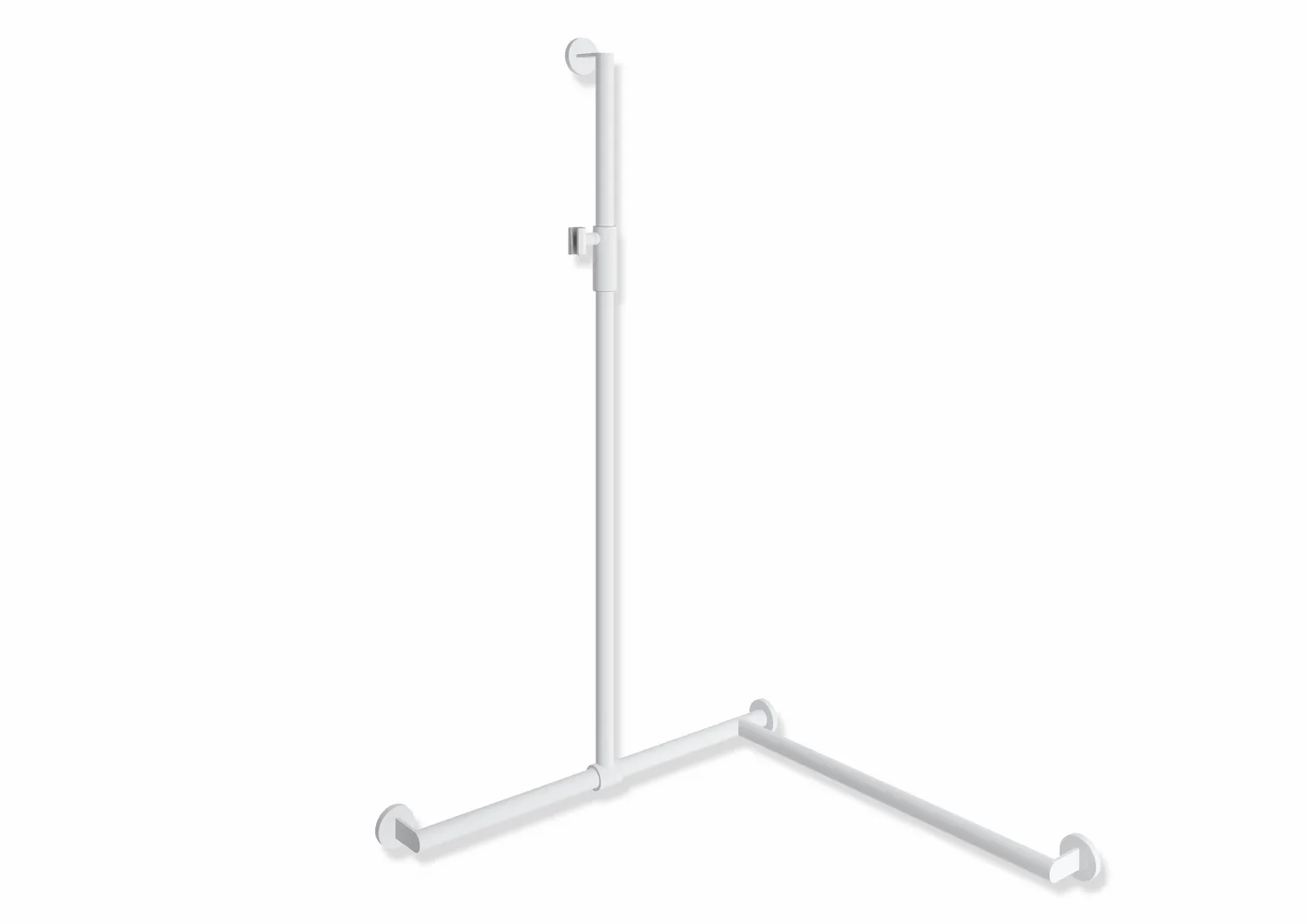 HEWI Haltegriff Ausführung rechts „System 900“ in Weiß tiefmatt / Hellgrau matt, Befestigung verdeckt HEWI Haltegriff Ausführung rechts „System 900“ in Weiß tiefmatt / Hellgrau matt, Befestigung verdeckt