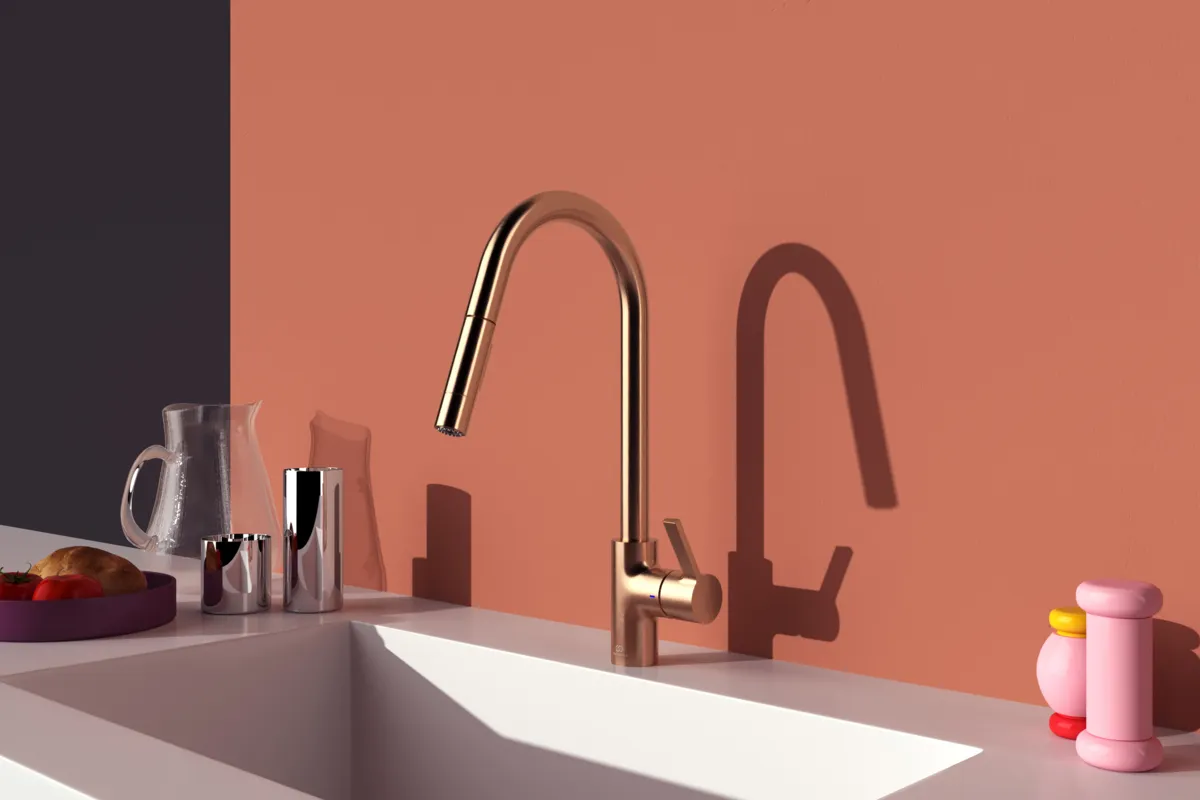 Küchenarmatur Gusto Ausladung 241mm 2-Funktions-Brause Brushed Gold Küchenarmatur Gusto Ausladung 241mm 2-Funktions-Brause Brushed Gold