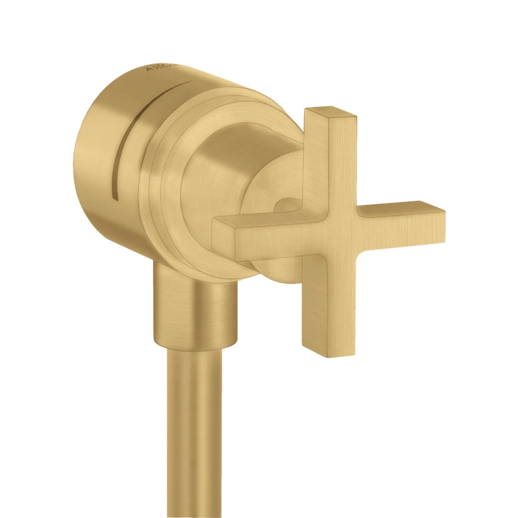 Hansgrohe AXOR Citterio Fixfit Stop Wandabsperrventil Brushed Gold Optic DN15 mit Rückflussverhinderer und Kreuzgriff Hansgrohe AXOR Citterio Fixfit Stop Wandabsperrventil Brushed Gold Optic DN15 mit Rückflussverhinderer und Kreuzgriff
