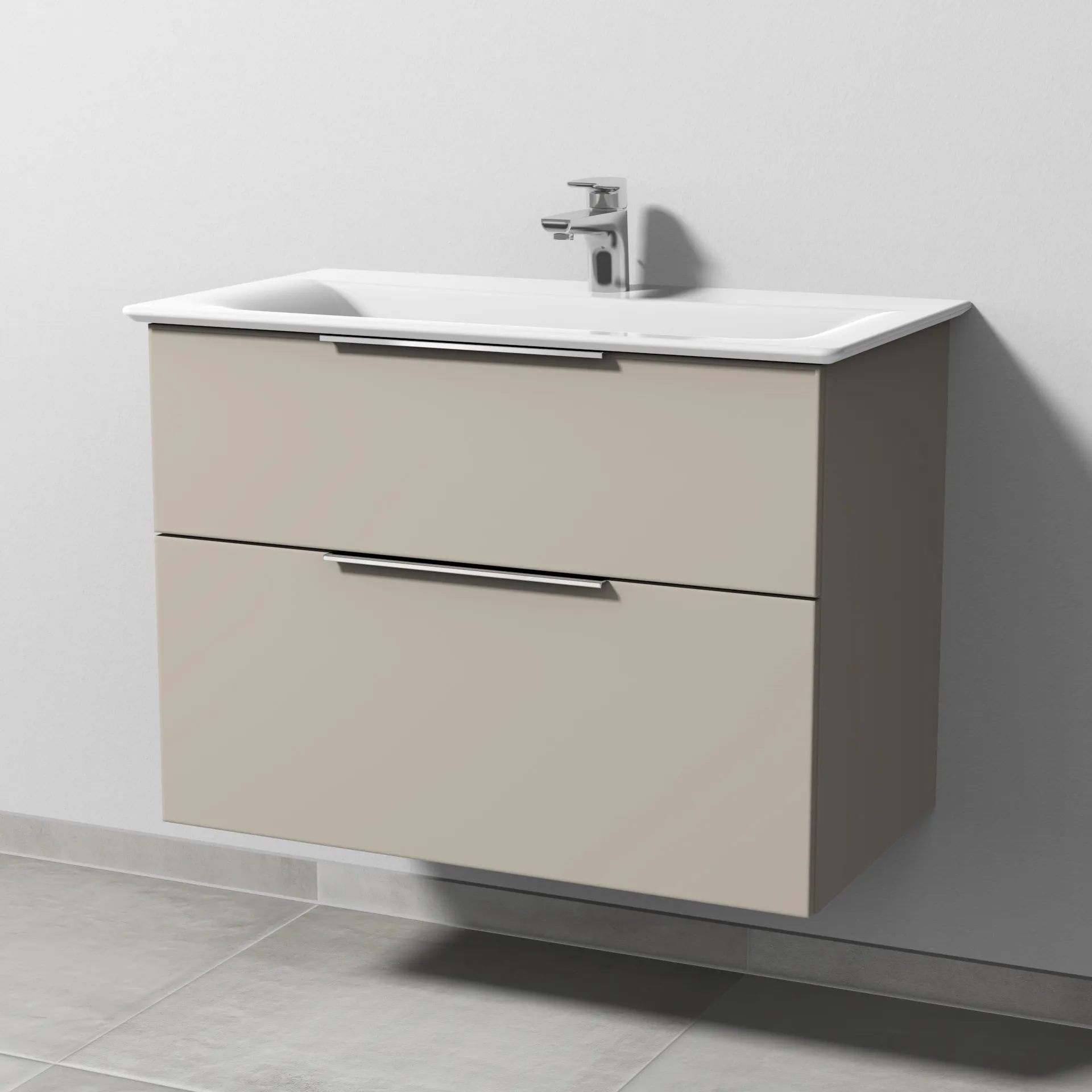 Sanipa Waschtischunterschrank „3way“ passend zu Keramik-Waschtische Connect Air von Ideal Standard 790 × 585 × 437 mm in Kaschmir (matt)