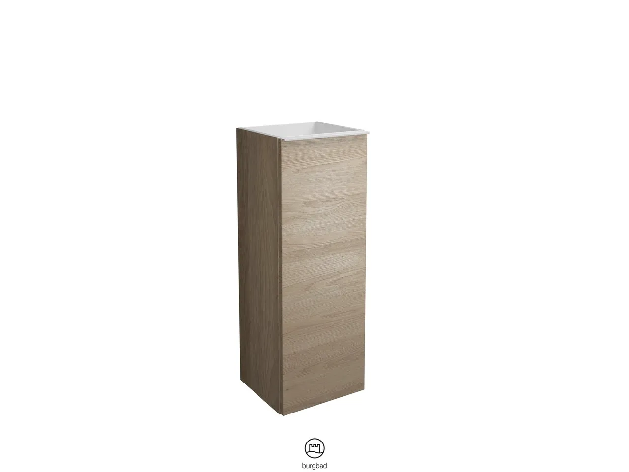 burgbad Hochschrank „Fiumo“ 390 × 960 × 360 mm in Weiß Matt