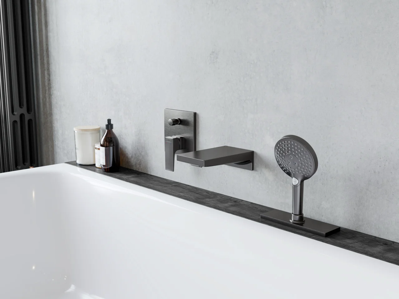 Hansgrohe Metropol Einhebel-Wannenmischer Unterputz, Brushed Black Chrome, Keramikmischsystem, einstellbare Temperaturbegrenzung, automatische Rückstellung, Schalldämpfer, 2 Verbraucher Hansgrohe Metropol Einhebel-Wannenmischer Unterputz, Brushed Black Chrome, Keramikmischsystem, einstellbare Temperaturbegrenzung, automatische Rückstellung, Schalldämpfer, 2 Verbraucher