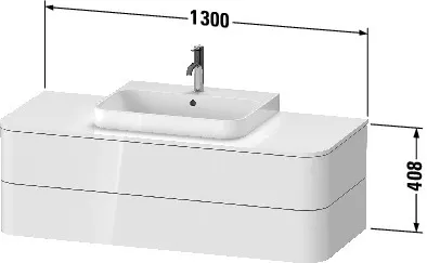 Duravit Waschtischunterschrank wandhängend „Happy D.2 Plus“ 130 × 40,8 × 55 cm