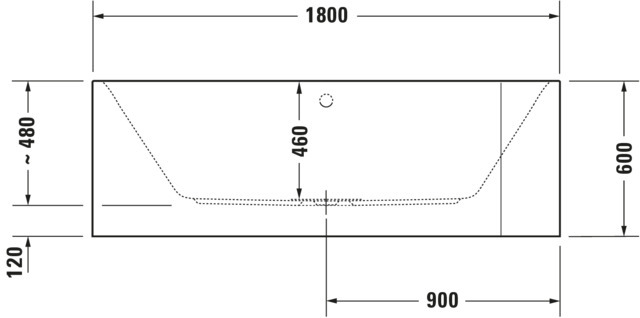 Duravit Badewanne „Happy D.2“ vorwand rechteck 180 × 80 cm, links 