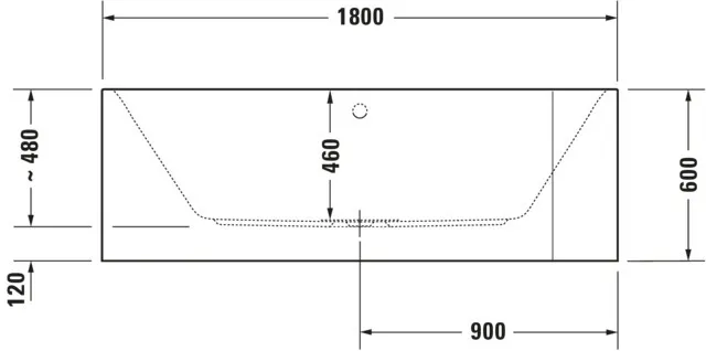 Duravit Badewanne „Happy D.2“ vorwand rechteck 180 × 80 cm, links