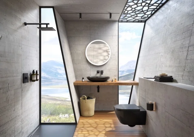 Villeroy & Boch Ventil nicht verschließbar mit Ventilabdeckung aus Keramik Modell 680800 in Ebony