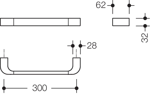 HEWI Haltegriff „System 800“ in Schwarz tiefmatt