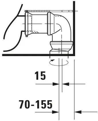 Stand-WC Kombi Starck 3 655 mm Tiefspüler,f.SPK,Abg.Vario,weiß,HYG