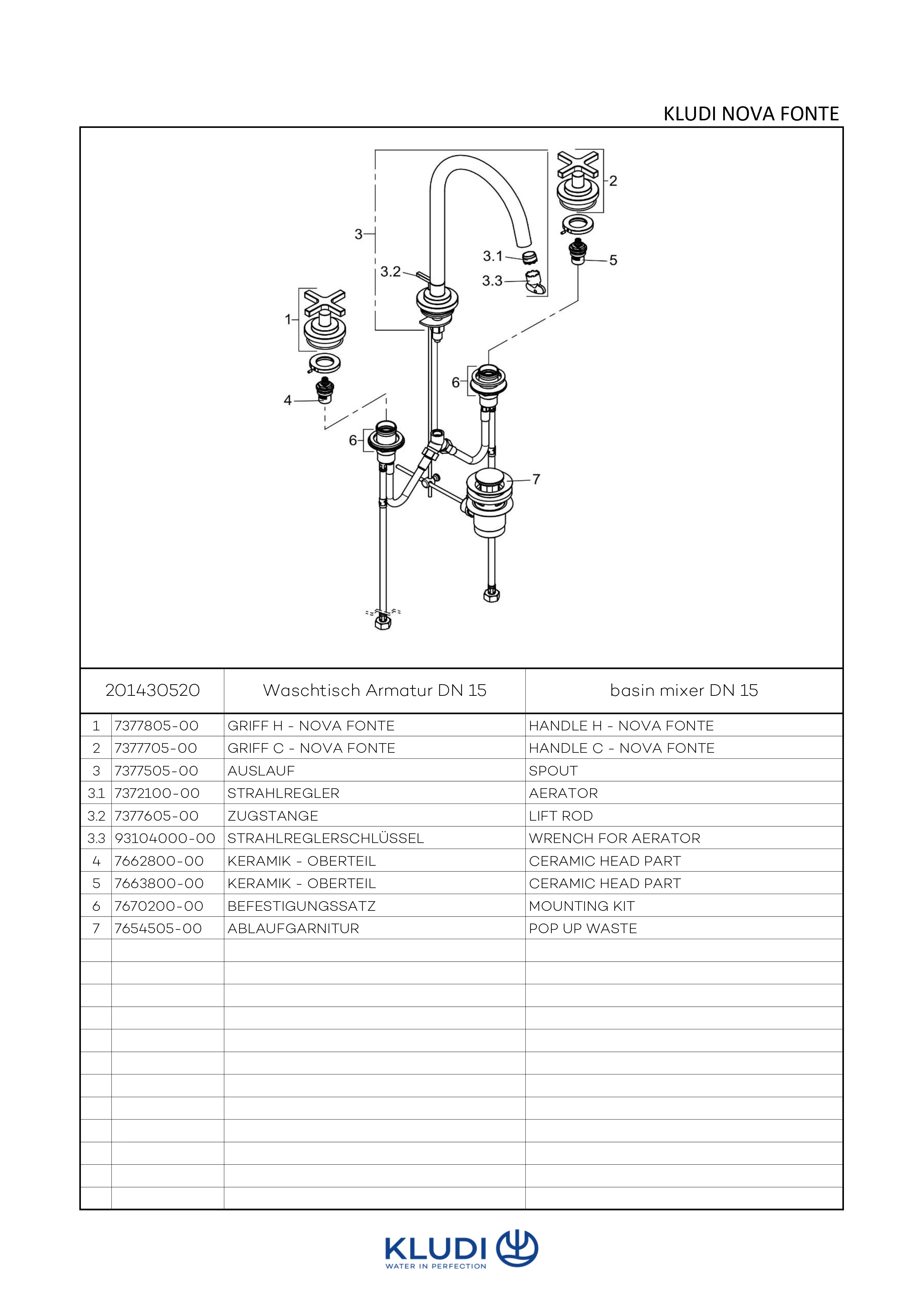 NOVA FONTE Waschtischarmatur CLASSIC Dreilochmontage chrom NOVA FONTE Waschtischarmatur CLASSIC Dreilochmontage chrom