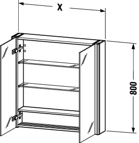 Duravit Spiegelschrank „XSquare“ 80 × 80 × 15,5 cm