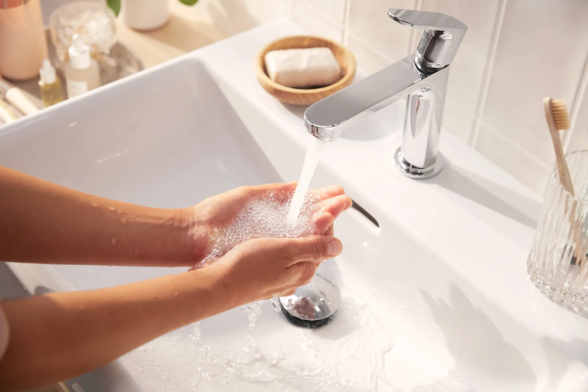 Einhebel-Waschtischmischer Rebris S 110 CoolStart o.Zugstange chrom Einhebel-Waschtischmischer Rebris S 110 CoolStart o.Zugstange chrom