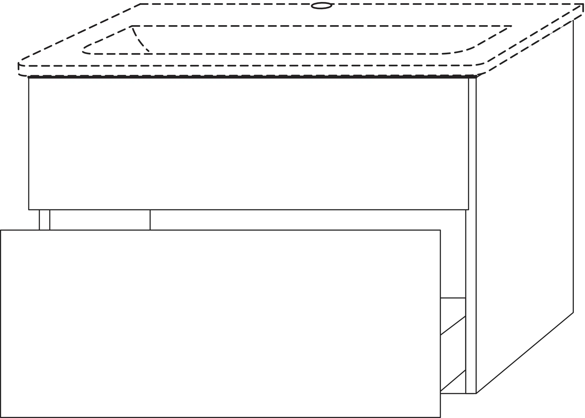 Waschtischunterbau mit Auszügen 3way (SP642) 585x790x437 Graphit-Matt