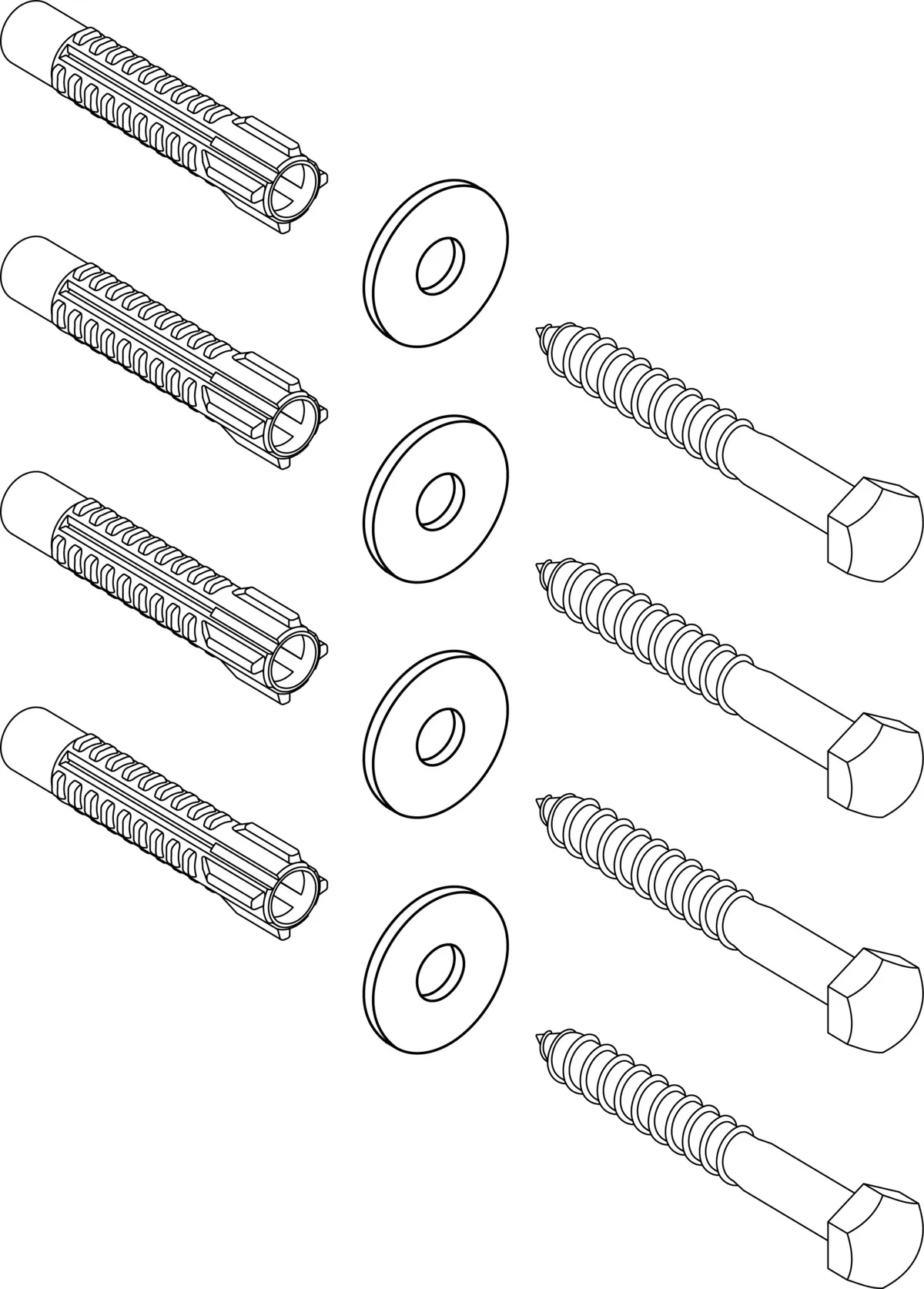 Ideal Standard ProSys Befestigungsschrauben 4 Stück für 80/120/150 mm Einbaumaß Ideal Standard ProSys Befestigungsschrauben 4 Stück für 80/120/150 mm Einbaumaß