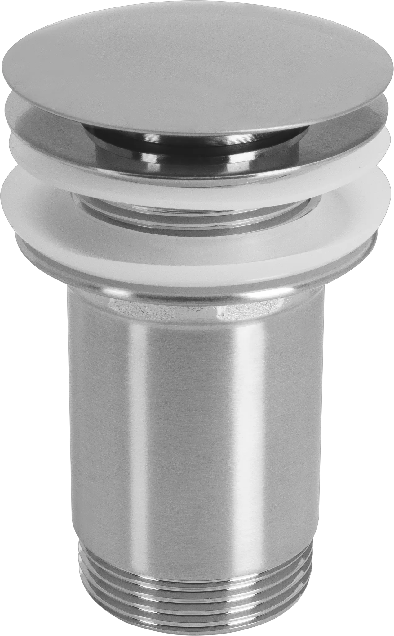 AS Design-Ablaufventil Edelstahloptik 1 1/4″ mit Überlaufschlitzen