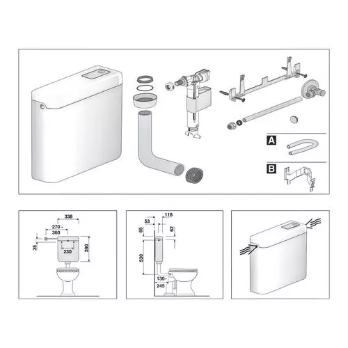 Badundu Spülkasten 338 × 390 × 116 mm in bahamabeige