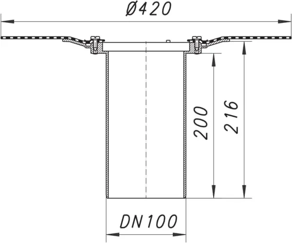 Balkonablaufgehäuse 84 DallBit, DN 100