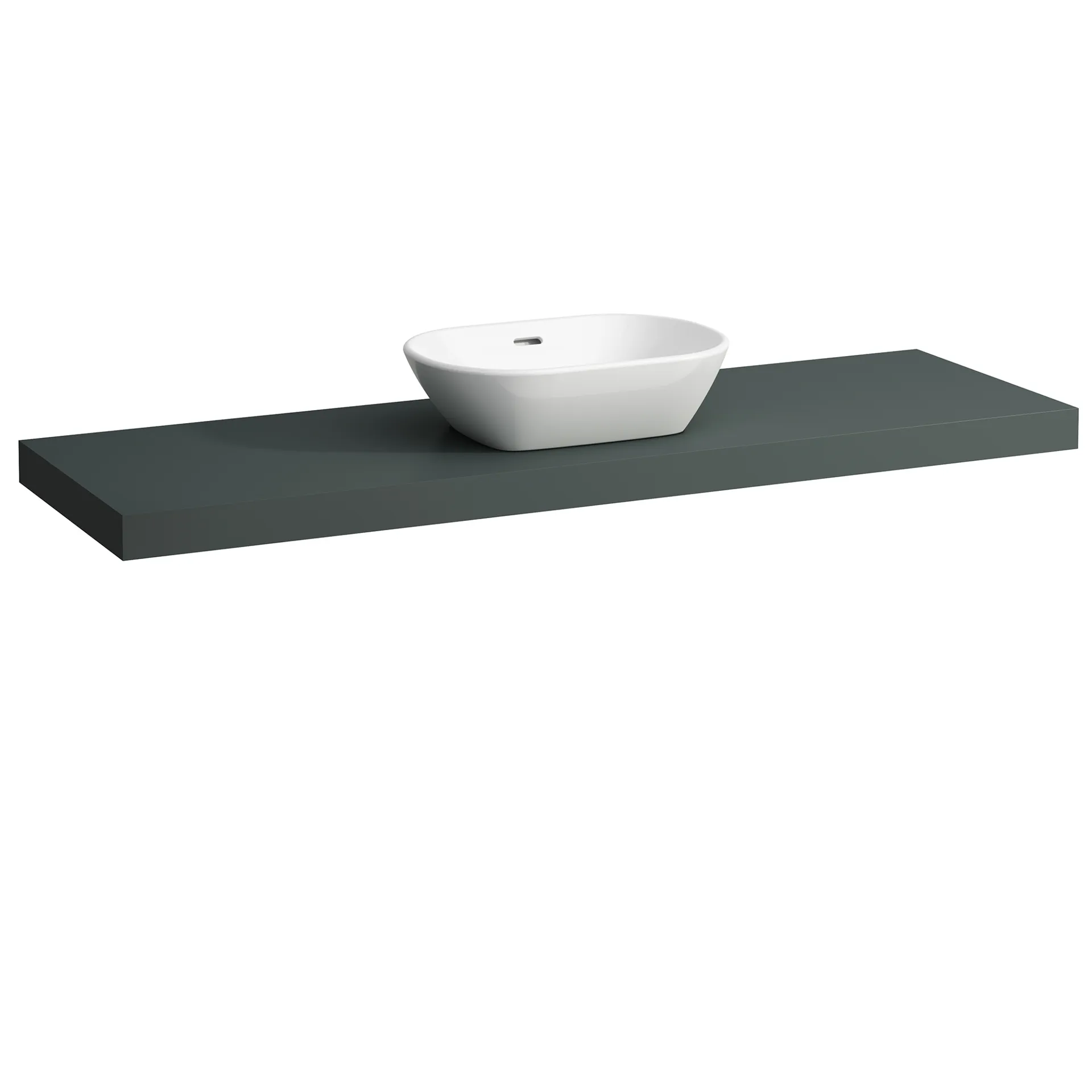 Waschtisch-Platte LANI 495x1570x65 mit Ausschnitt mittig inklusive 3 Befestigungselemente weiß matt