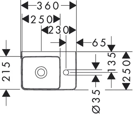 Hansgrohe Waschbecken „Xelu Q“, Hahnlochposition rechts in Weiß Hansgrohe Waschbecken „Xelu Q“, Hahnlochposition rechts in Weiß