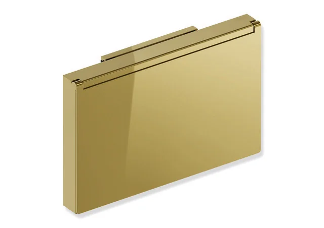 HEWI WC-Papierhalter System 900Q, PVD gold glänzend, 140 mm breit, 90 mm hoch, 23 mm tief