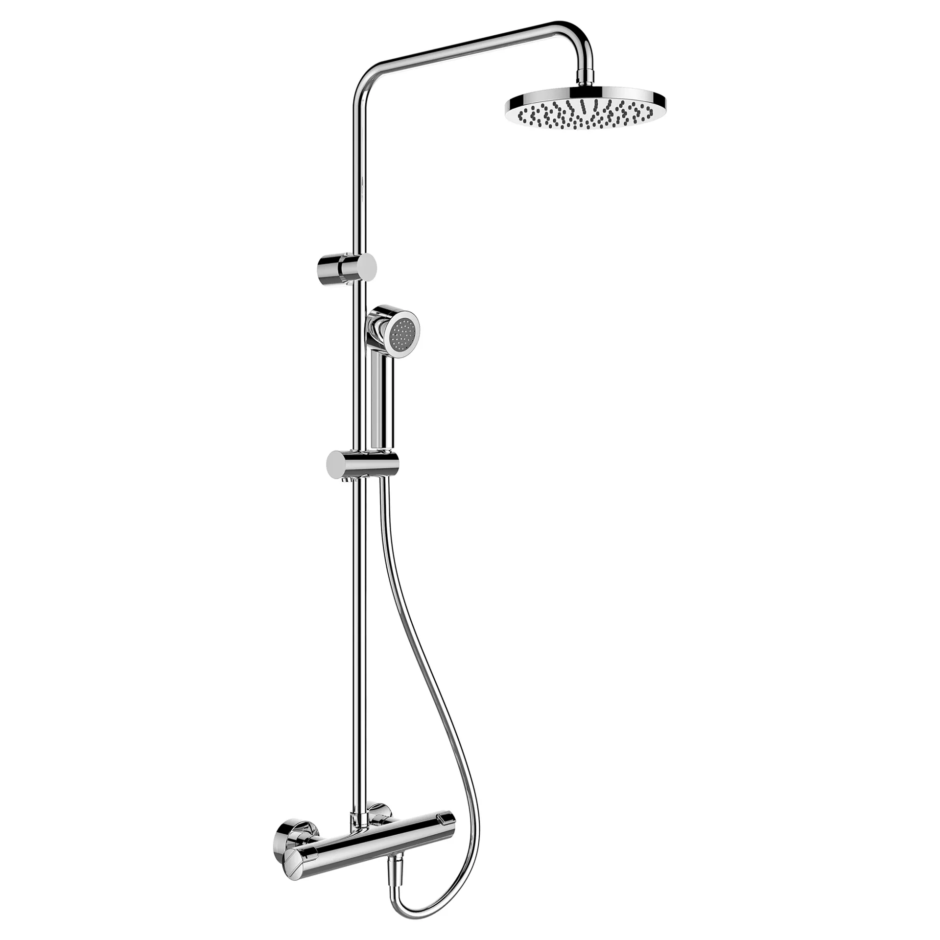 Laufen Thermostatisches Duschsystem Citypro, Kopfbrause Ø 200mm, Kunststoffschlauch 1600mm, Handbrause chrom Laufen Thermostatisches Duschsystem Citypro, Kopfbrause Ø 200mm, Kunststoffschlauch 1600mm, Handbrause chrom