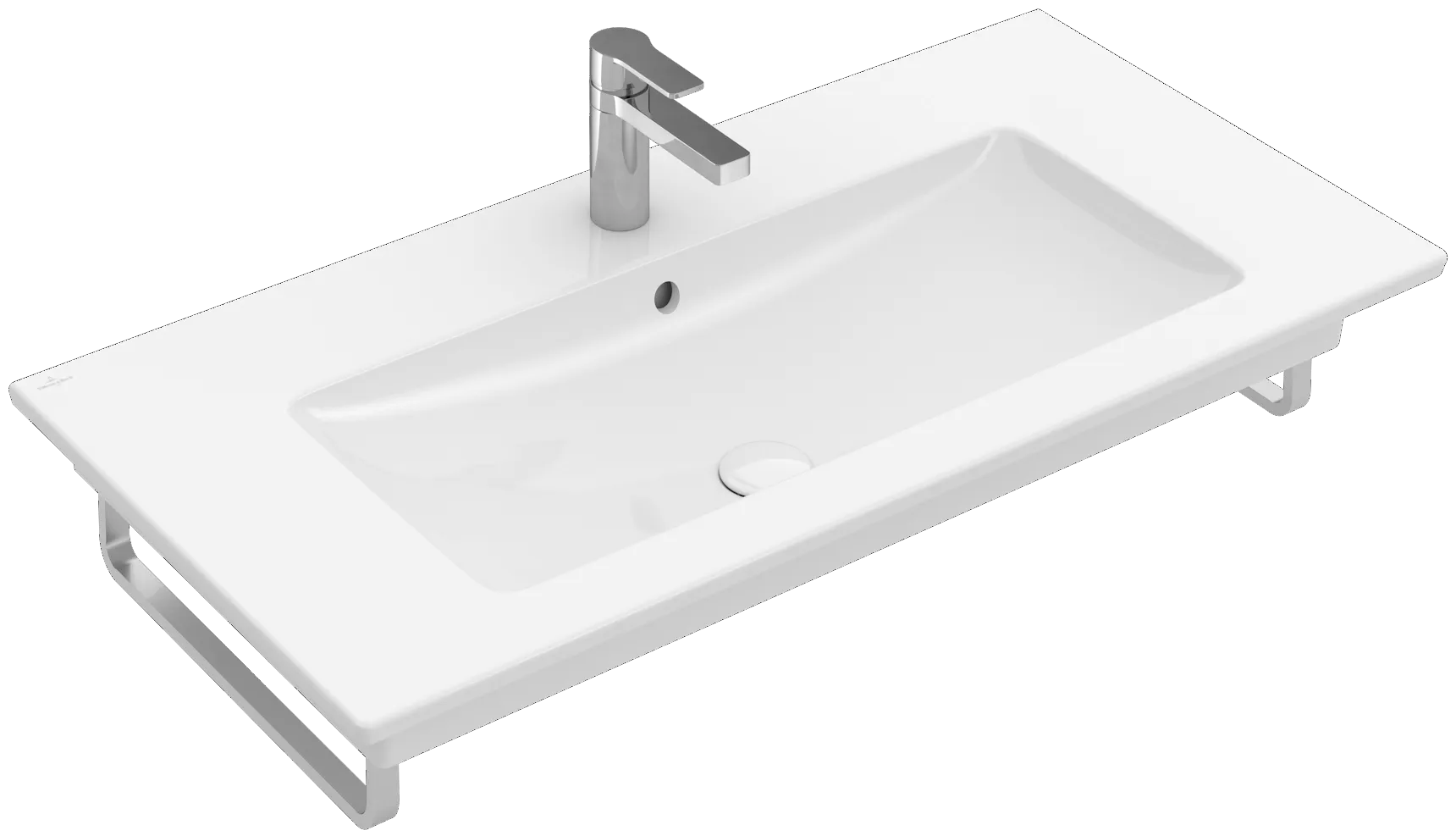 Villeroy & Boch Wandwaschtisch „Venticello“ 1000 × 500 × 170 mm, für Becken mittig, mit Hahnlochbohrung, Hahnlochposition mittig in Weiß Alpin Villeroy & Boch Wandwaschtisch „Venticello“ 1000 × 500 × 170 mm, für Becken mittig, mit Hahnlochbohrung, Hahnlochposition mittig in Weiß Alpin