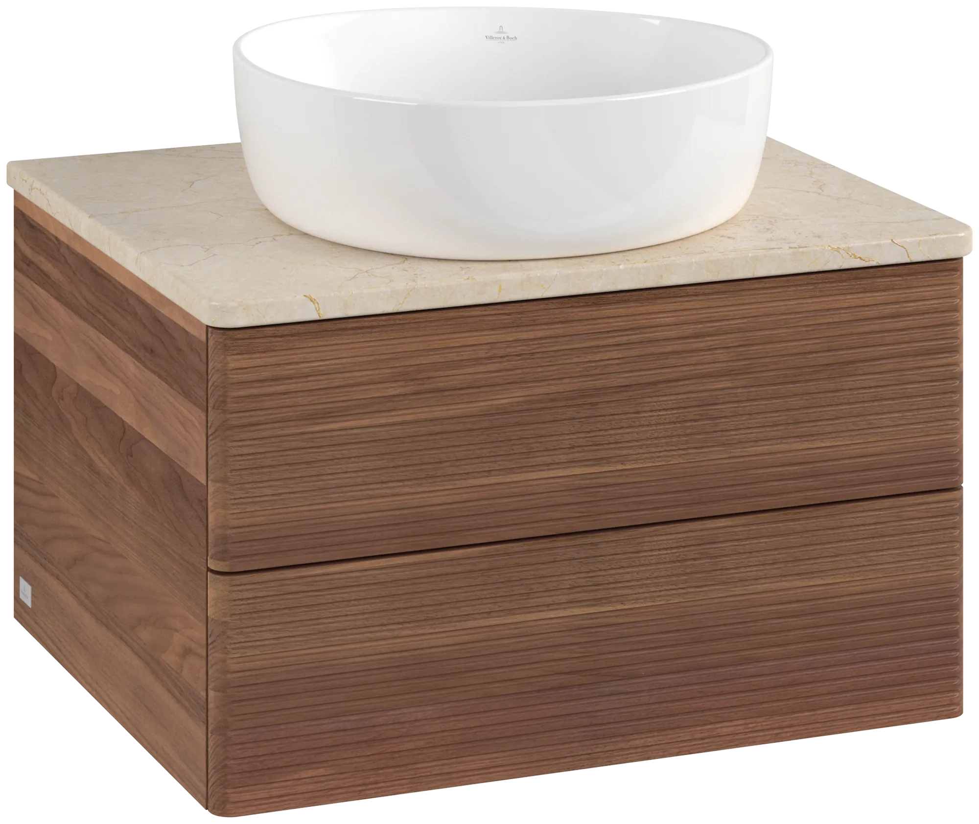 Villeroy & Boch Antao Waschbeckenunterschrank L18_1, 600x360x500mm, Warm Walnut/Botticino