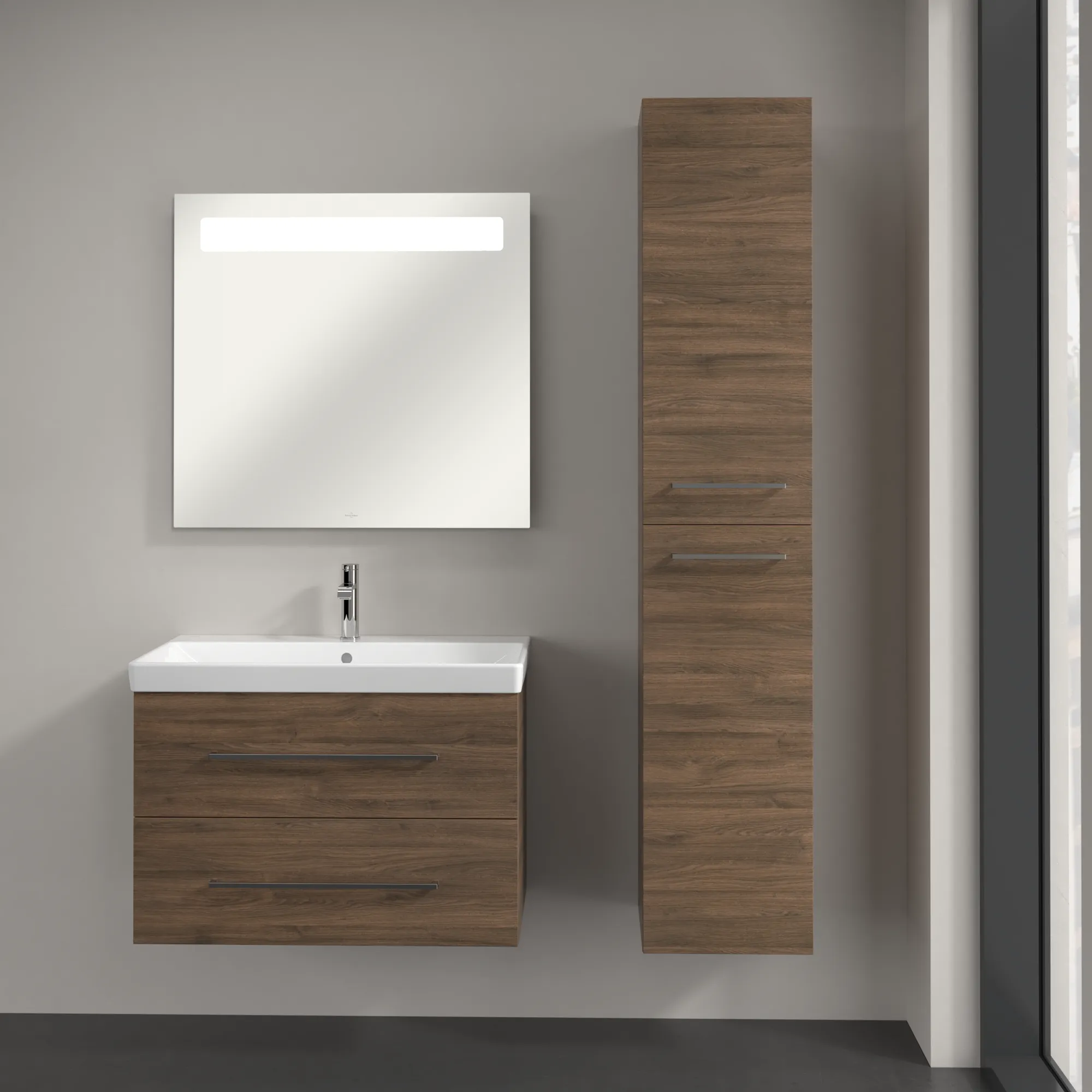 Villeroy & Boch Hochschrank „Avento“ 35 × 176 × 37,2 × 37,2 cm Arizona Oak, Anschlag rechts, Soft Closing, 2 Türen