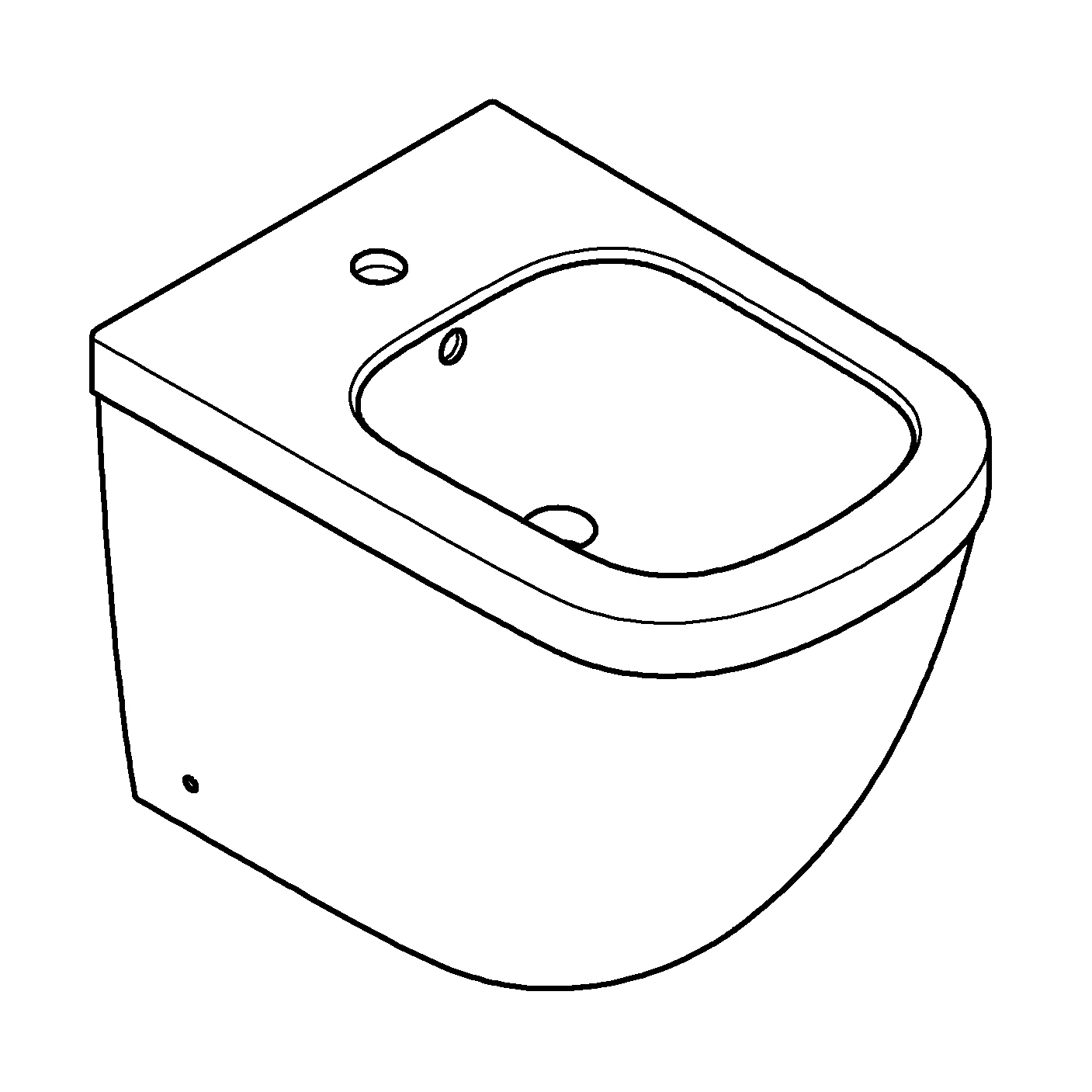 Standbidet Euro Keramik 39340, 1 Hahnloch, mit Überlauf, aus Sanitärkeramik, alpinweiß