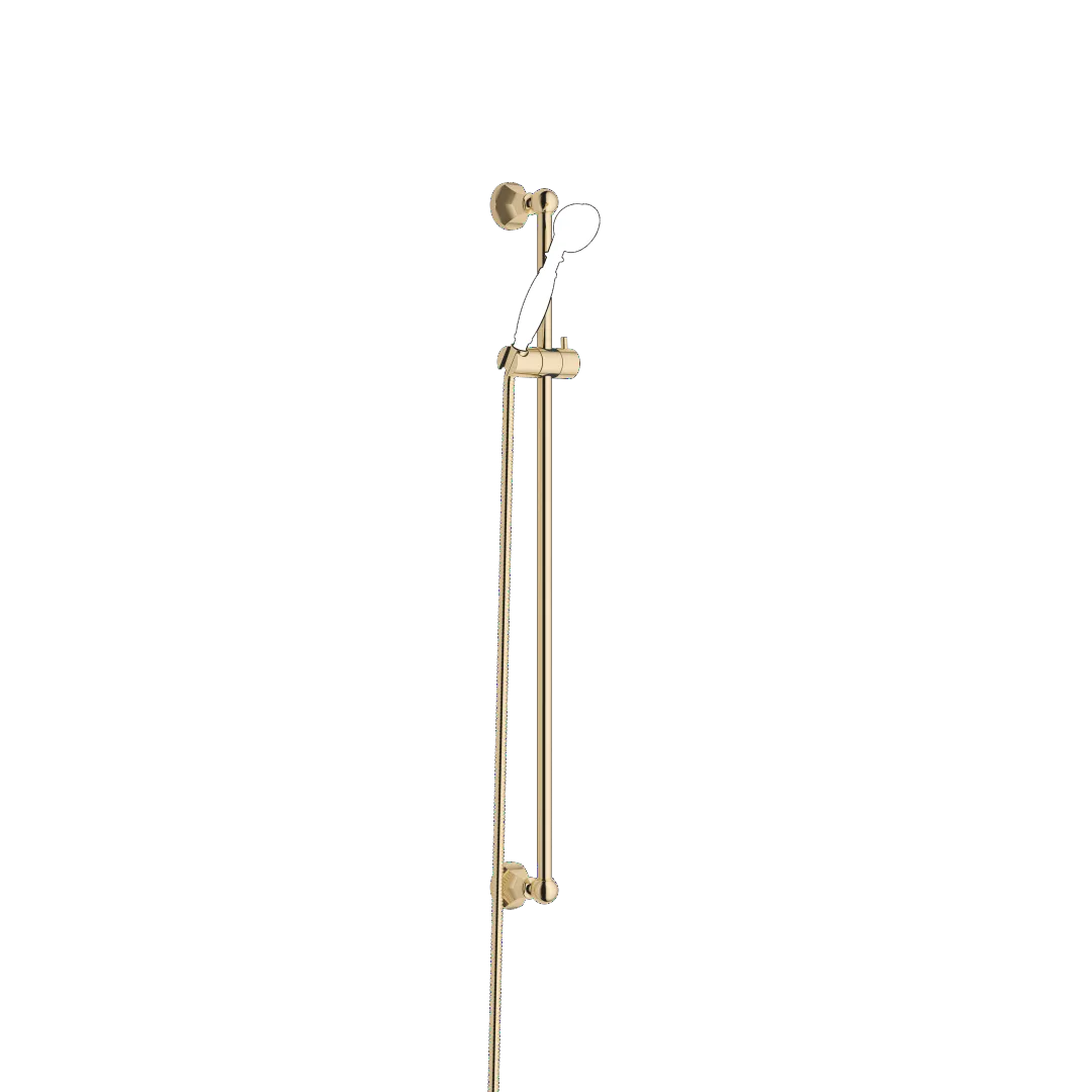 Dornbracht Duschgarnitur MADISON Messing (23kt Gold), ohne Handbrause, Rohrdurchmesser 18 mm, Rosetten-Durchmesser 60 mm, Stichmaß 850 mm, Metallbrauseschlauch 1750 mm mit Verdrehschutz