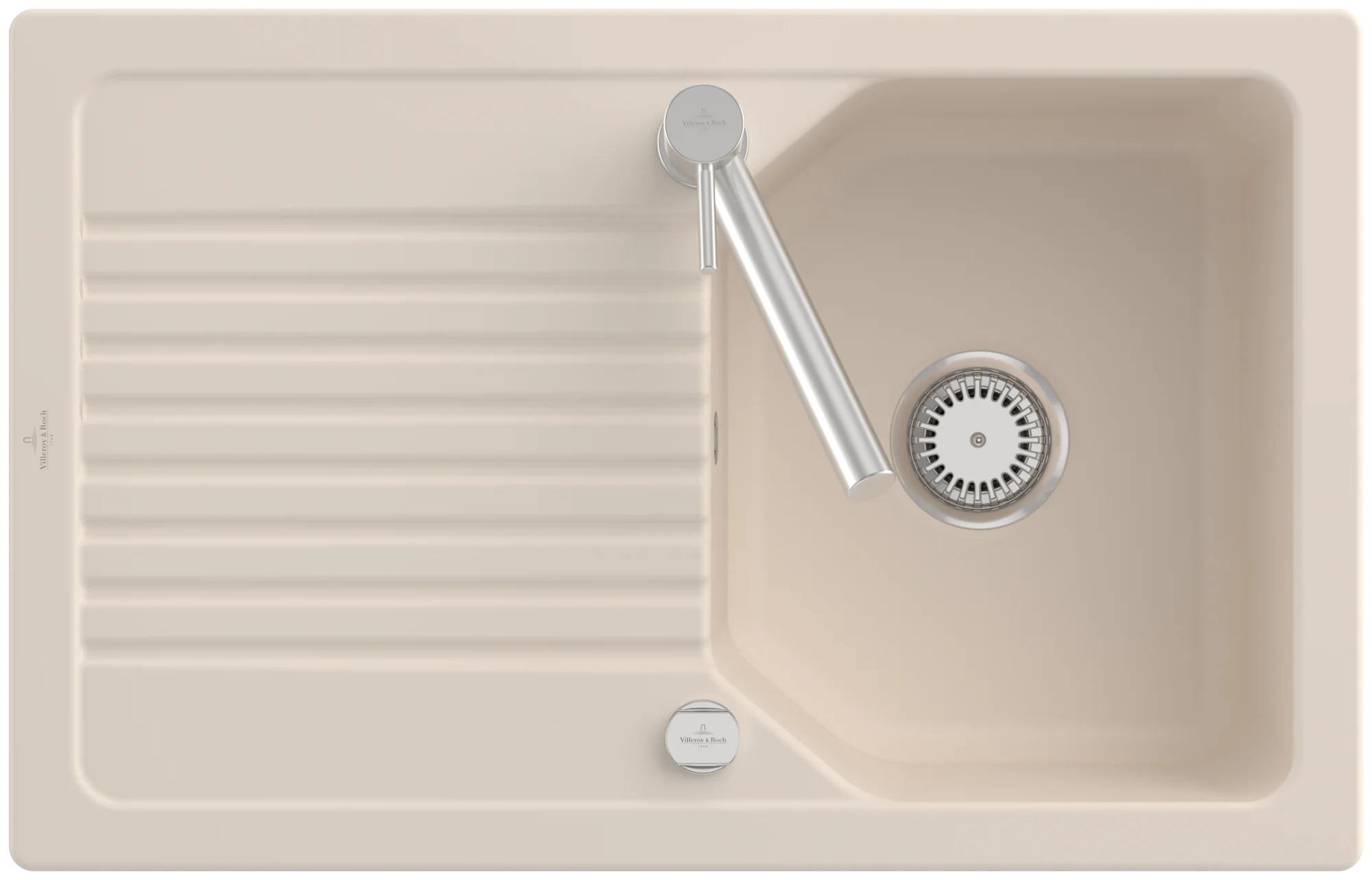 Villeroy & Boch Einbauspüle Linara 45, Ivory CeramicPlus, 800x510 mm, Höhe 200 mm, Wanneneinbaumaß 770x480 mm Villeroy & Boch Einbauspüle Linara 45, Ivory CeramicPlus, 800x510 mm, Höhe 200 mm, Wanneneinbaumaß 770x480 mm