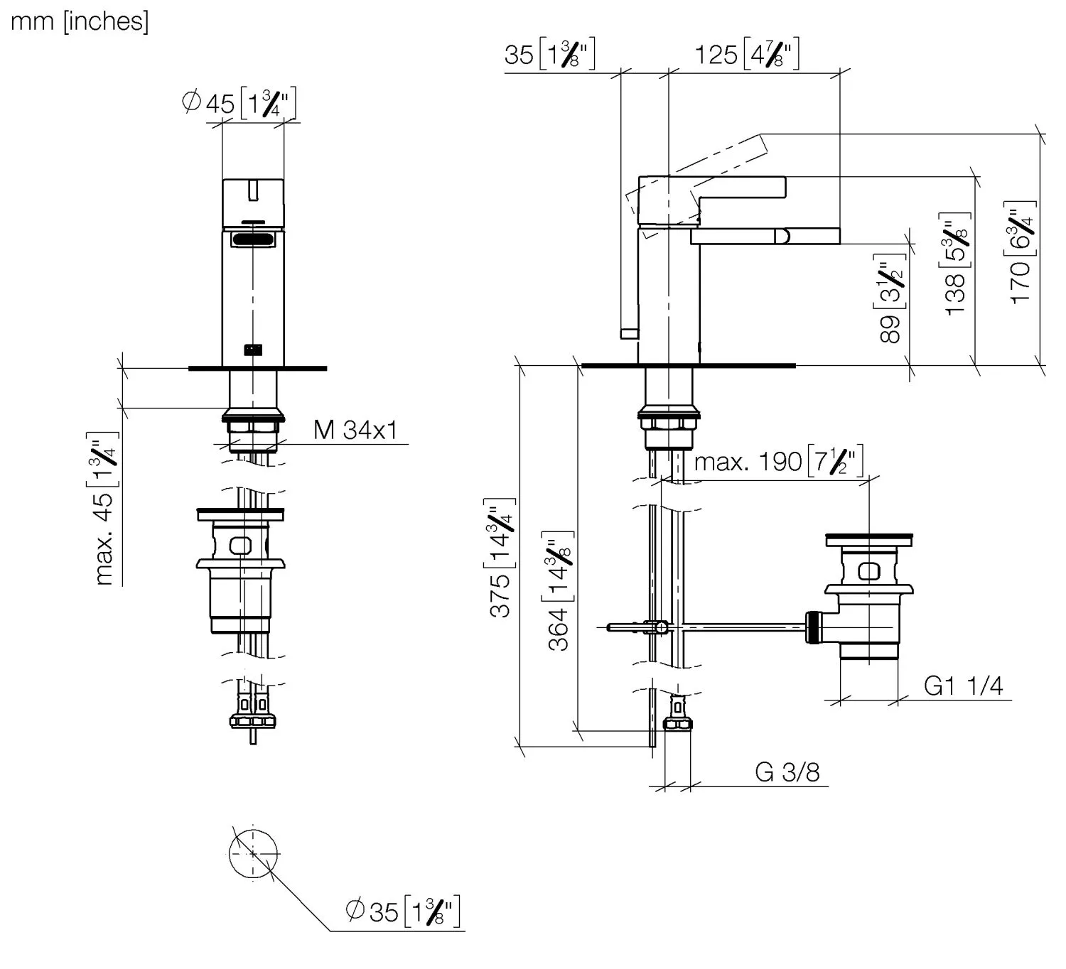 Bidet-Einhandbatterie mit Ablaufgarnitur IMO Chrom 33600671 Bidet-Einhandbatterie mit Ablaufgarnitur IMO Chrom 33600671