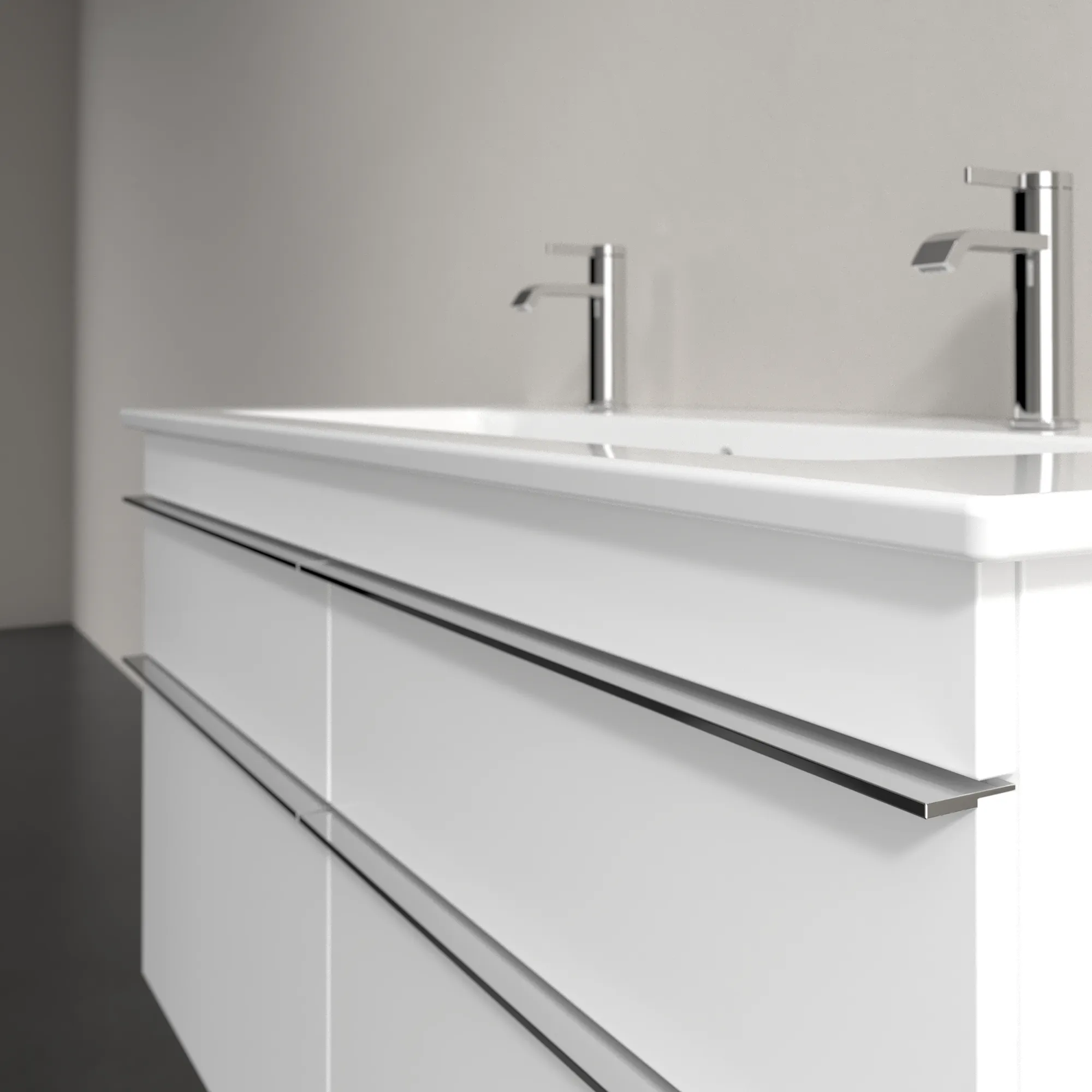 Villeroy & Boch Waschtischunterschrank „Venticello“ für Schrank-Doppelwaschtisch 1153 × 590 × 502 mm Glossy White, für Becken mittig Villeroy & Boch Waschtischunterschrank „Venticello“ für Schrank-Doppelwaschtisch 1153 × 590 × 502 mm Glossy White, für Becken mittig