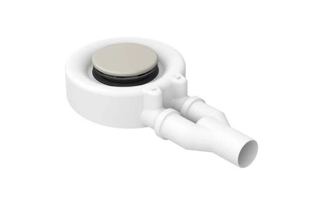 Bette Ablaufgarnitur BetteScope DW Flax Antirutsch Pro, seitlich, 0,85 l/s, Ab- und Überlauf, Duschfläche/Duschwanne, 370 x 210 x 80 mm, Kunststoff, glasierter Titan-Stahl