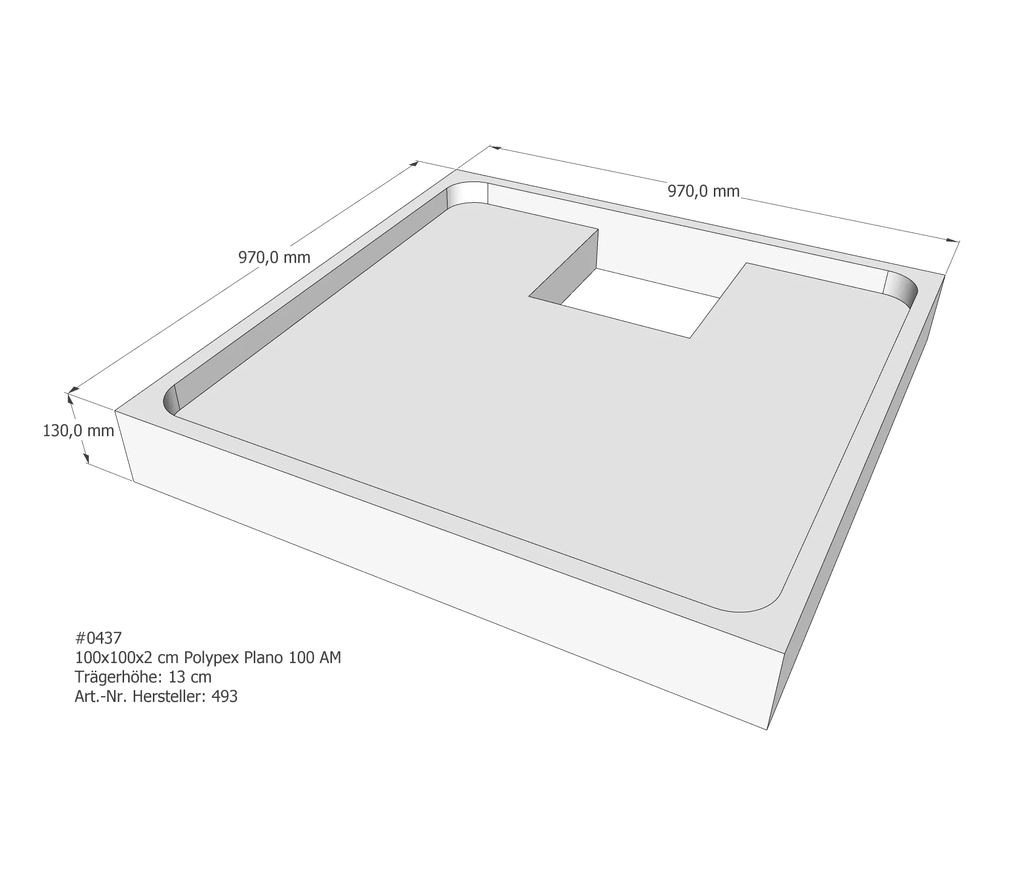 Duschwannenträger passend für Polypex Plano 100 100 × 100 × 2 cm Duschwannenträger passend für Polypex Plano 100 100 × 100 × 2 cm