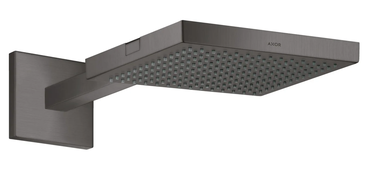 Hansgrohe AXOR ShowerSolutions Kopfbrause 1jet mit Brausearm, Brushed Black Chrome, 240x240 mm, 458 mm Brausearmlänge Hansgrohe AXOR ShowerSolutions Kopfbrause 1jet mit Brausearm, Brushed Black Chrome, 240x240 mm, 458 mm Brausearmlänge