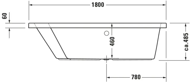 Duravit Badewanne „Paiova“ sonderform 180 × 140 cm, links